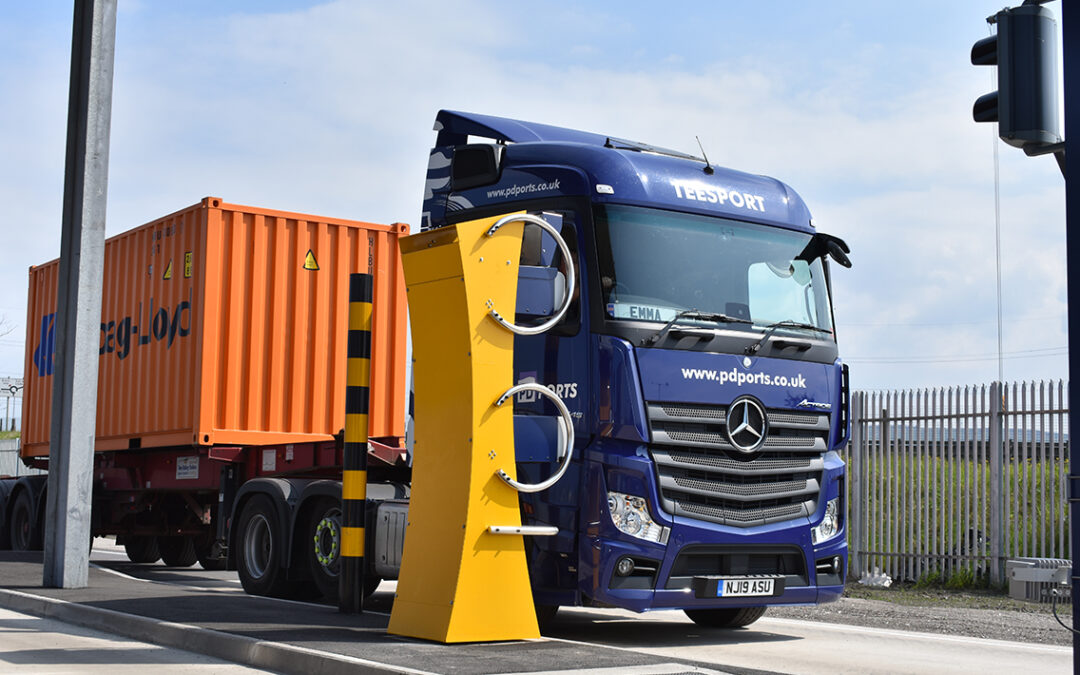 PD Ports truck at driver kiosk